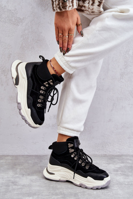 Sieviešu Augsts sporta apavi GOE KK2N4098 melnas krāsas Sieviešu Augsts sporta apavi GOE KK2N4098 melnas krāsas