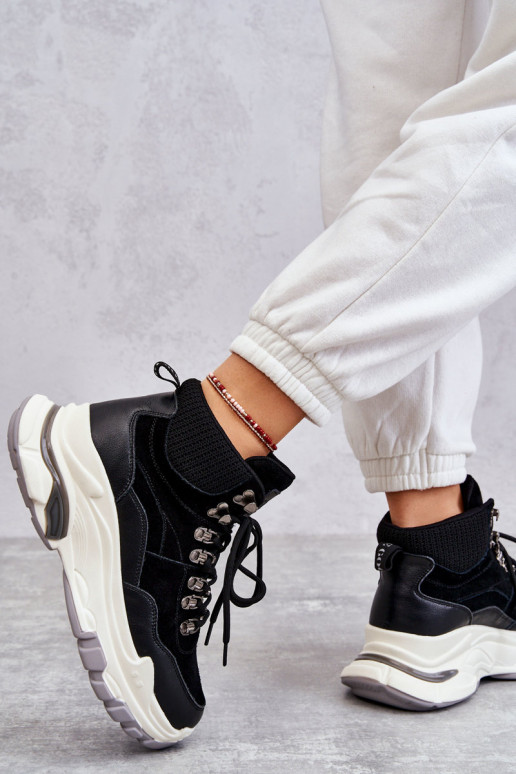 Sieviešu Augsts sporta apavi GOE KK2N4098 melnas krāsas Sieviešu Augsts sporta apavi GOE KK2N4098 melnas krāsas