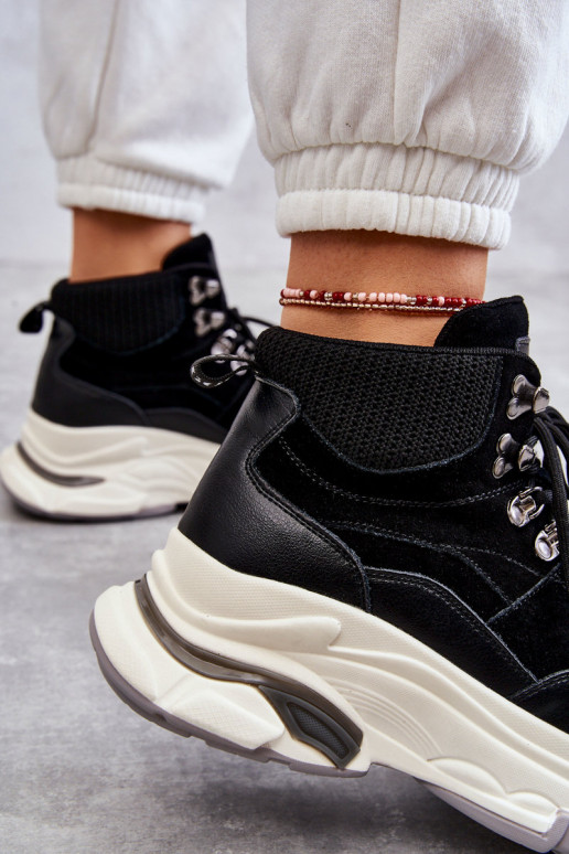 Sieviešu Augsts sporta apavi GOE KK2N4098 melnas krāsas Sieviešu Augsts sporta apavi GOE KK2N4098 melnas krāsas