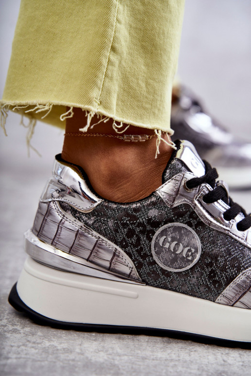 Sieviešu sporta apavi Uz Ķīļa GOE KK2N4083 Sudraba krāsas Sieviešu sporta apavi Uz Ķīļa GOE KK2N4083 Sudraba krāsas