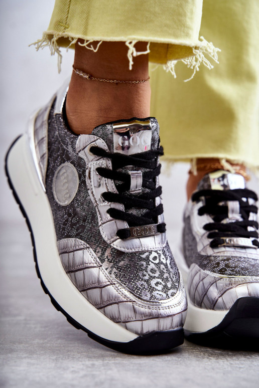 Sieviešu sporta apavi Uz Ķīļa GOE KK2N4083 Sudraba krāsas Sieviešu sporta apavi Uz Ķīļa GOE KK2N4083 Sudraba krāsas