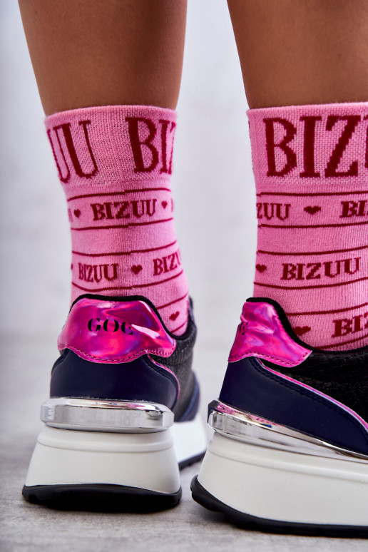 Sieviešu sporta apavi Uz Ķīļa GOE KK2N4081 Melns-tumši zilas krāsas