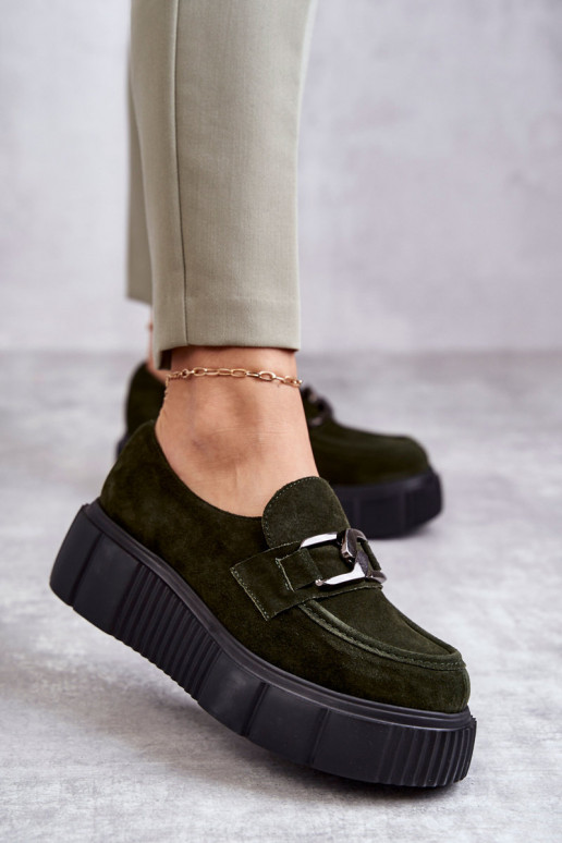 Stilīgasrnas zamšādas apavi ar platformu Haki krāsas Lemar Tā irrsol Stilīgasrnas zamšādas apavi ar platformu Haki krāsas Lemar Tā irrsol