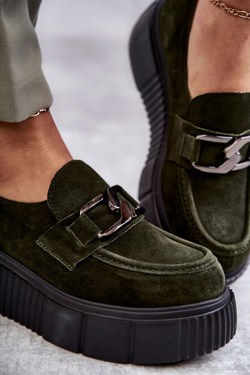 Stilīgasrnas zamšādas apavi ar platformu Haki krāsas Lemar Tā irrsol Stilīgasrnas zamšādas apavi ar platformu Haki krāsas Lemar Tā irrsol