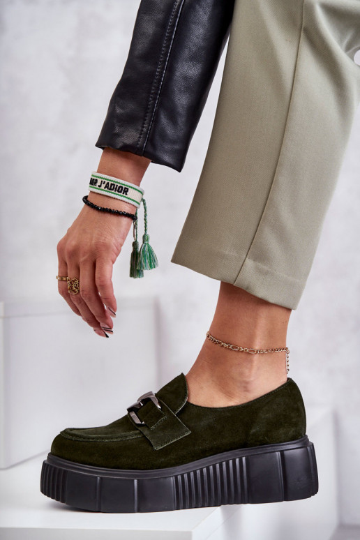 Stilīgasrnas zamšādas apavi ar platformu Haki krāsas Lemar Tā irrsol Stilīgasrnas zamšādas apavi ar platformu Haki krāsas Lemar Tā irrsol