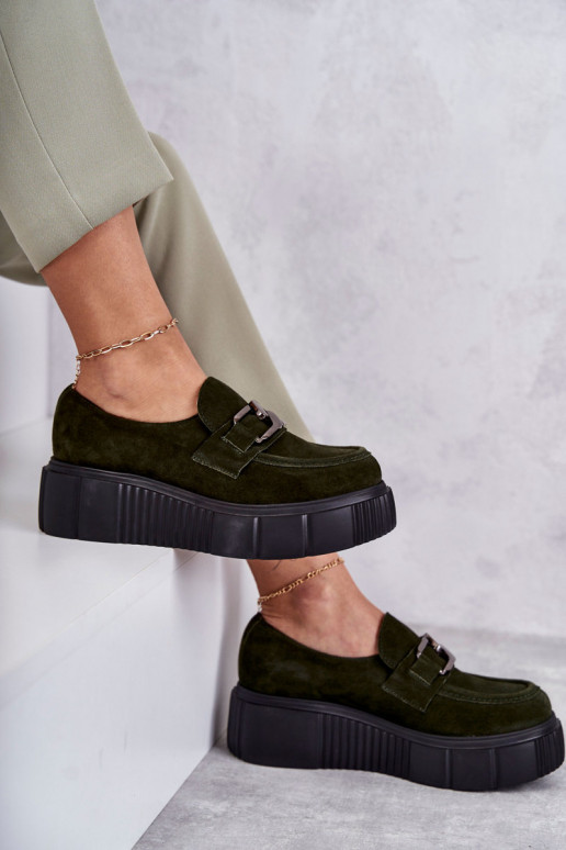 Stilīgasrnas zamšādas apavi ar platformu Haki krāsas Lemar Tā irrsol Stilīgasrnas zamšādas apavi ar platformu Haki krāsas Lemar Tā irrsol