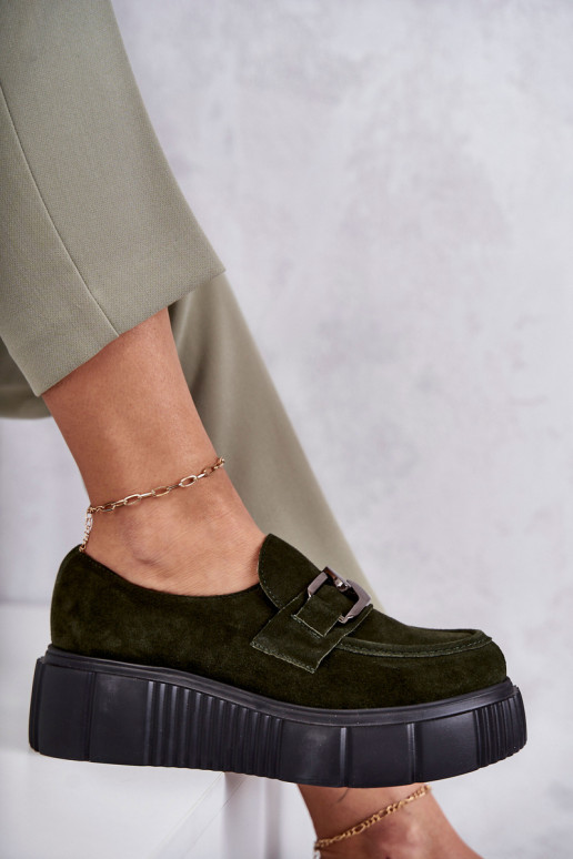 Stilīgasrnas zamšādas apavi ar platformu Haki krāsas Lemar Tā irrsol Stilīgasrnas zamšādas apavi ar platformu Haki krāsas Lemar Tā irrsol