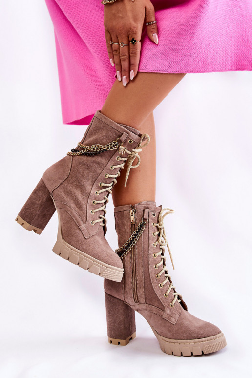 Zamšādas kurpes šņorējami Ļevskis Shoes 3244/G smilšu krāsas