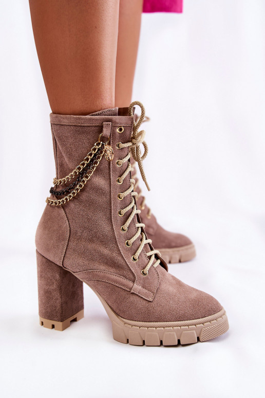 Zamšādas kurpes šņorējami Ļevskis Shoes 3244/G smilšu krāsas