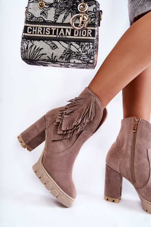 Zamšādas kurpes ar platformu Ļevskis Shoes 3251 Kapučīno