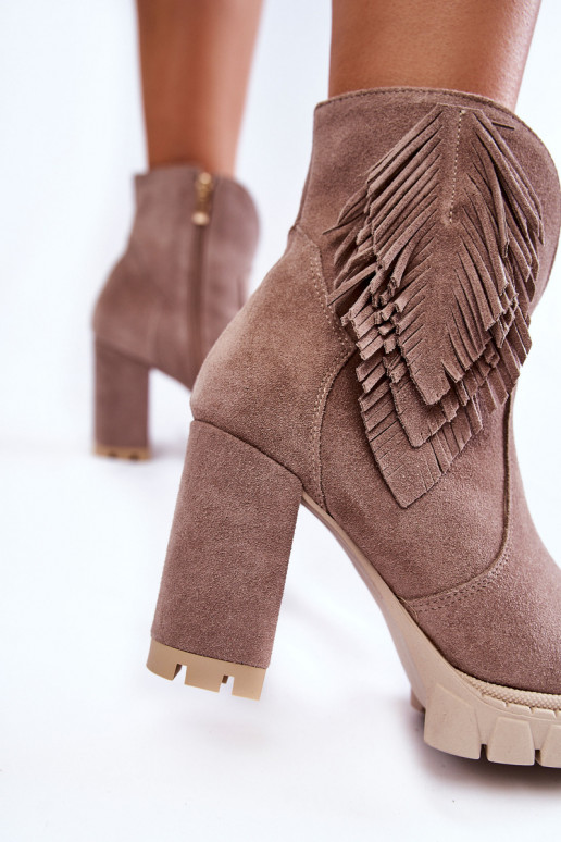 Zamšādas kurpes ar platformu Ļevskis Shoes 3251 Kapučīno