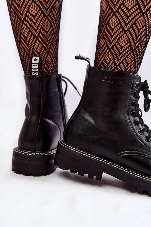 Sieviešu Sieviešu puszābaki ar platformu Big Star KK274538 melnas krāsas