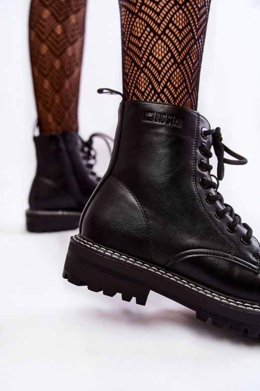 Sieviešu Sieviešu puszābaki ar platformu Big Star KK274538 melnas krāsas