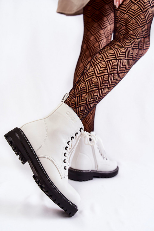 Sieviešu Sieviešu puszābaki ar platformu Big Star KK274539 baltas krāsas