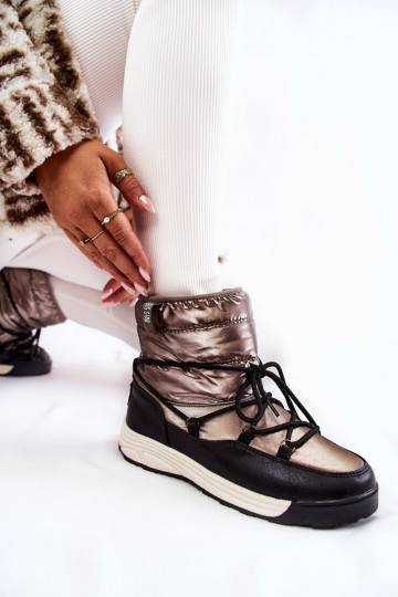 Sieviešu sniega apavi Memory Foam Big Star KK274275 pelēkas -melnas krāsas