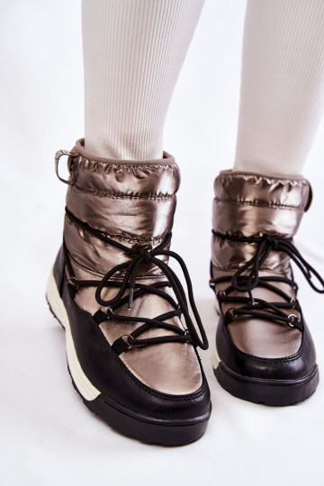 Sieviešu sniega apavi Memory Foam Big Star KK274275 pelēkas -melnas krāsas 2