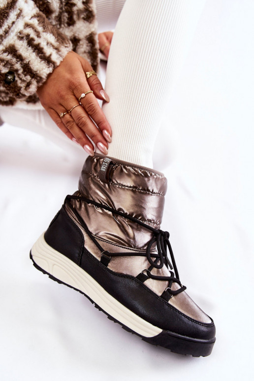 Sieviešu sniega apavi Memory Foam Big Star KK274275 pelēkas -melnas krāsas Sieviešu sniega apavi Memory Foam Big Star KK274275 pelēkas -melnas krāsas