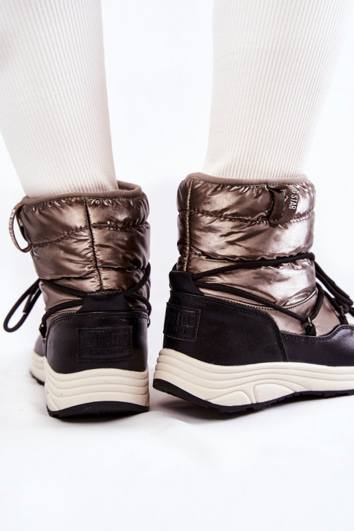 Sieviešu sniega apavi Memory Foam Big Star KK274275 pelēkas -melnas krāsas Sieviešu sniega apavi Memory Foam Big Star KK274275 pelēkas -melnas krāsas