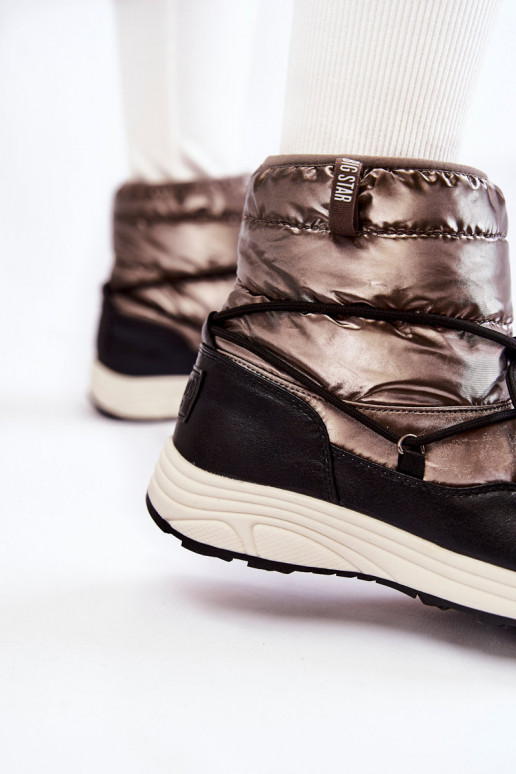 Sieviešu sniega apavi Memory Foam Big Star KK274275 pelēkas -melnas krāsas Sieviešu sniega apavi Memory Foam Big Star KK274275 pelēkas -melnas krāsas