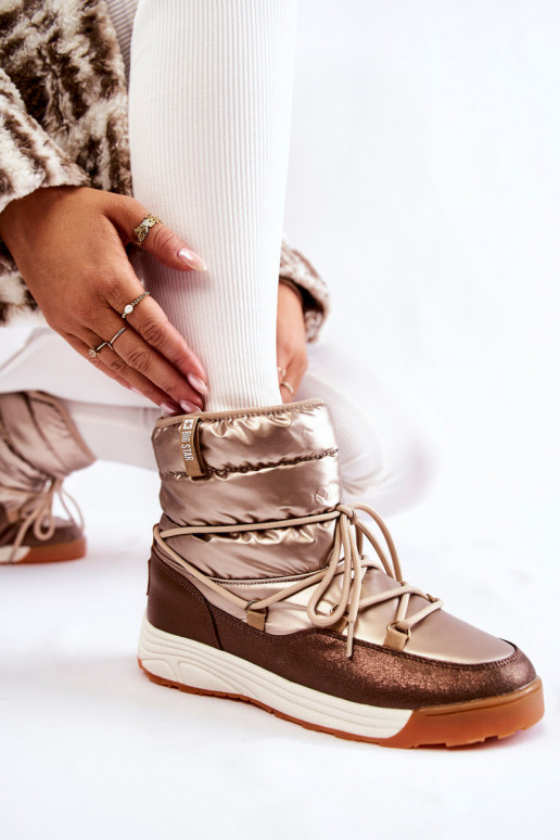 Sieviešu sniega apavi Memory Foam Big Star KK274276 Zelta krāsas-brūnas krāsas Sieviešu sniega apavi Memory Foam Big Star KK274276 Zelta krāsas-brūnas krāsas