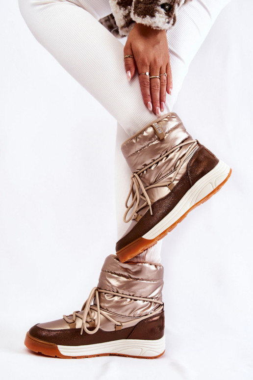 Sieviešu sniega apavi Memory Foam Big Star KK274276 Zelta krāsas-brūnas krāsas Sieviešu sniega apavi Memory Foam Big Star KK274276 Zelta krāsas-brūnas krāsas