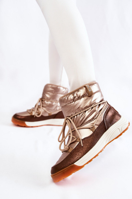 Sieviešu sniega apavi Memory Foam Big Star KK274276 Zelta krāsas-brūnas krāsas Sieviešu sniega apavi Memory Foam Big Star KK274276 Zelta krāsas-brūnas krāsas