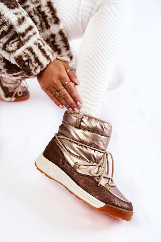 Sieviešu sniega apavi Memory Foam Big Star KK274276 Zelta krāsas-brūnas krāsas Sieviešu sniega apavi Memory Foam Big Star KK274276 Zelta krāsas-brūnas krāsas