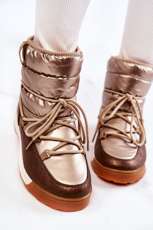 Sieviešu sniega apavi Memory Foam Big Star KK274276 Zelta krāsas-brūnas krāsas Sieviešu sniega apavi Memory Foam Big Star KK274276 Zelta krāsas-brūnas krāsas