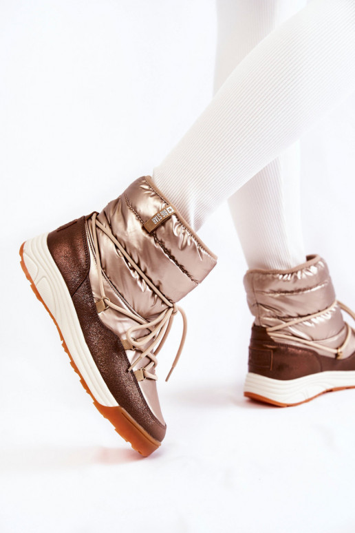 Sieviešu sniega apavi Memory Foam Big Star KK274276 Zelta krāsas-brūnas krāsas Sieviešu sniega apavi Memory Foam Big Star KK274276 Zelta krāsas-brūnas krāsas