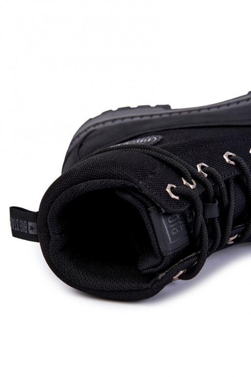 Vīriešiem Sieviešu puszābaki apavi Memory Foam Big Star KK174206 melnas krāsas