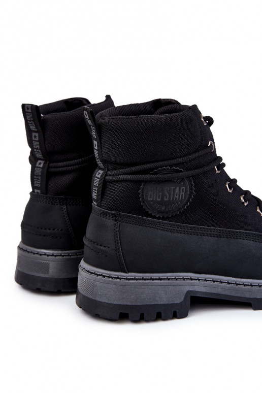 Vīriešiem Sieviešu puszābaki apavi Memory Foam Big Star KK174206 melnas krāsas