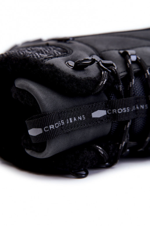 Vīriešiem siltināti Sieviešu puszābaki pārgājienu zābaki Cross Jeans KK1R4022C melnas krāsas