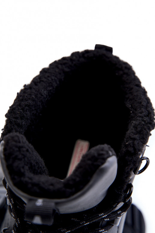 Vīriešiem siltināti Sieviešu puszābaki pārgājienu zābaki Cross Jeans KK1R4022C melnas krāsas