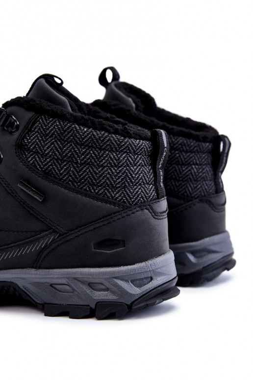 Vīriešiem siltināti Sieviešu puszābaki pārgājienu zābaki Cross Jeans KK1R4022C melnas krāsas