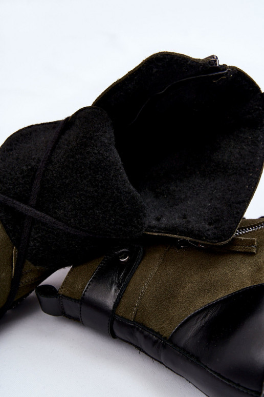 zamšādas siltināti Sieviešu puszābaki Laura Messi 2508 Zaļas krāsas