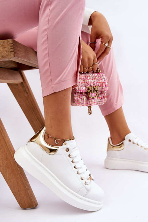 Sieviešu sporta apavi GOE LL2N4011 Baltas-Zelta krāsas Sieviešu sporta apavi GOE LL2N4011 Baltas-Zelta krāsas