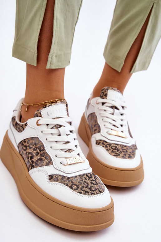 Sieviešu Ērti sporta apavi GOE LL2N4052 Baltas-smilšu krāsas Sieviešu Ērti sporta apavi GOE LL2N4052 Baltas-smilšu krāsas