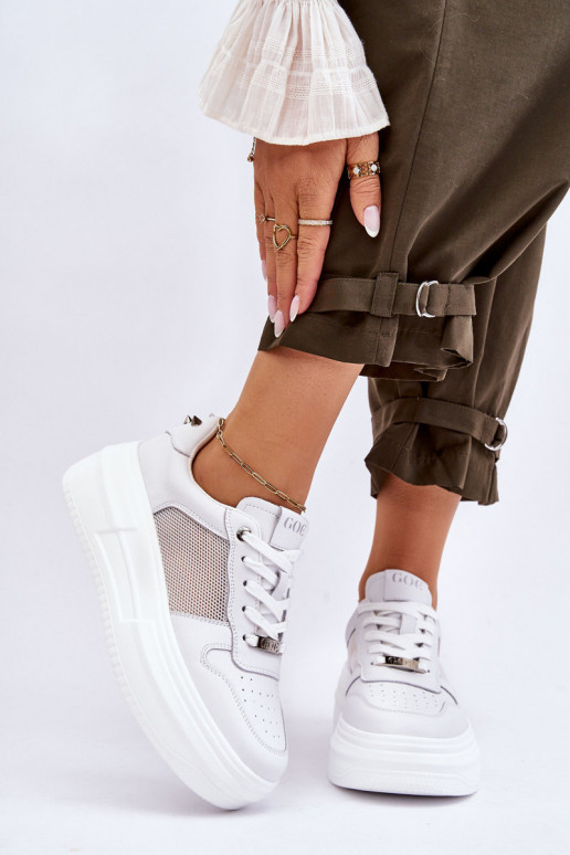 Sieviešu Klasiska modeļa sporta apavi GOE LL2N4060 baltas krāsas Sieviešu Klasiska modeļa sporta apavi GOE LL2N4060 baltas krāsas