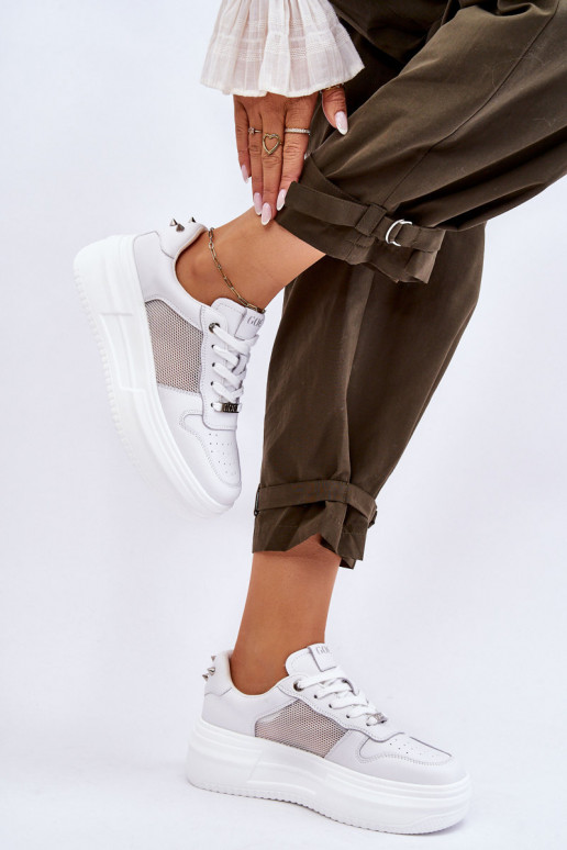 Sieviešu Klasiska modeļa sporta apavi GOE LL2N4060 baltas krāsas Sieviešu Klasiska modeļa sporta apavi GOE LL2N4060 baltas krāsas