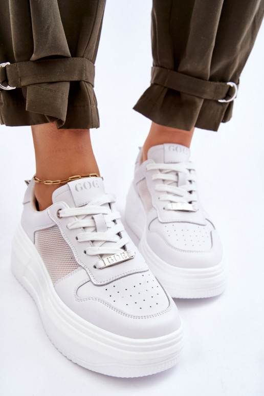 Sieviešu Klasiska modeļa sporta apavi GOE LL2N4060 baltas krāsas Sieviešu Klasiska modeļa sporta apavi GOE LL2N4060 baltas krāsas