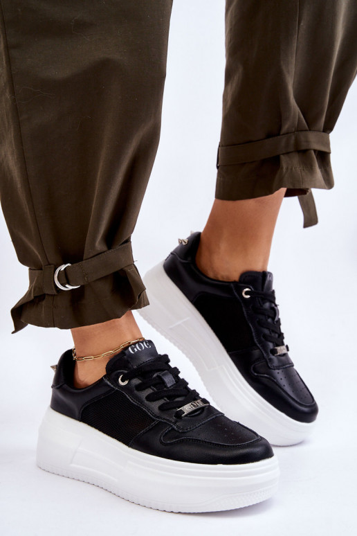 Sieviešu Klasiska modeļa sporta apavi GOE LL2N4061 melnas krāsas Sieviešu Klasiska modeļa sporta apavi GOE LL2N4061 melnas krāsas