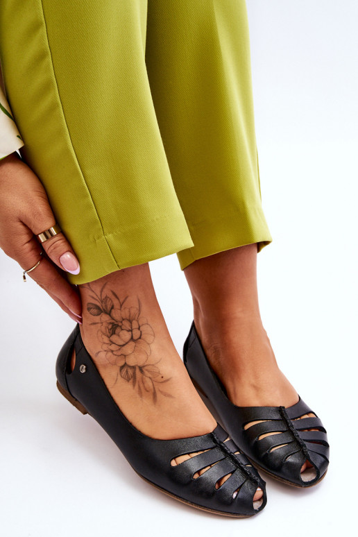 Ērtas dabīgās ādas balerīnas Sieviešu melnas krāsas Lemar Luka Ērtas dabīgās ādas balerīnas Sieviešu melnas krāsas Lemar Luka