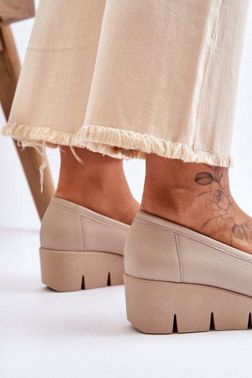 Āda Mokasīni Uz Ķīļa smilšu krāsas Lemar Felicita Āda Mokasīni Uz Ķīļa smilšu krāsas Lemar Felicita