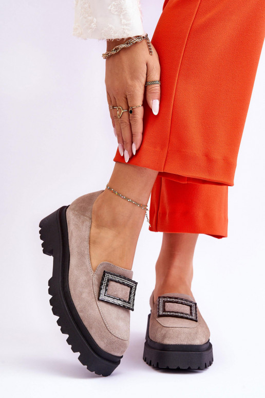 Ērti Zamšādas mokasīni smilšu krāsas Agathe Ērti Zamšādas mokasīni smilšu krāsas Agathe