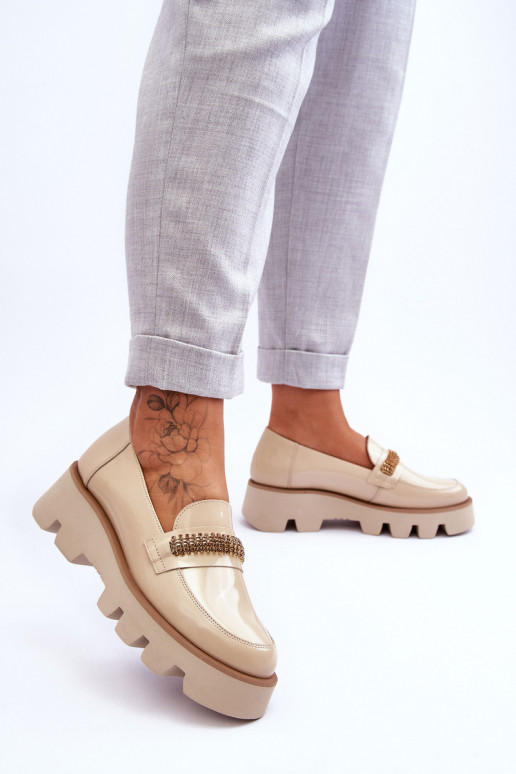Stilīgasrnas Mokasīni ar platformu ar ornamentiem Laura Messi 2600 smilšu krāsas Stilīgasrnas Mokasīni ar platformu ar ornamentiem Laura Messi 2600 smilšu krāsas