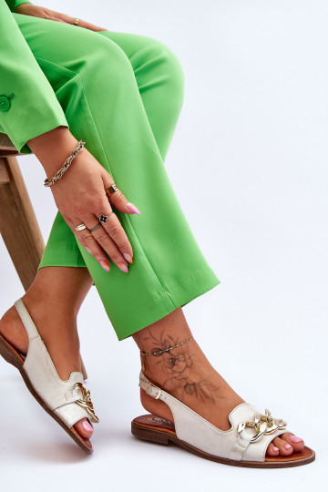 Moteru sandales LeĮskis Shoes 3230 smilšu-zelta krāsā 2