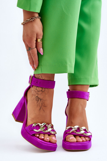 Sieviešu Zamšādas basenes Uz masīviem papēžiem Ļevskis Shoes 3207 rozā krāsas