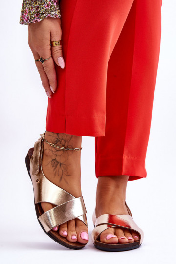 Zazoo 40141 Sieviešu basenes ar lipīgām aizdarēm Zelta krāsas