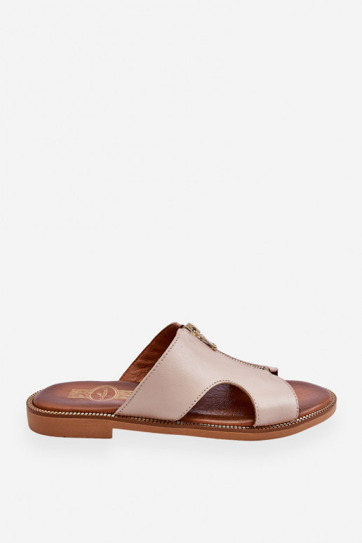 Sieviešu Čības ar dekoratīviem rāvējslēdzējiem smilšu krāsas Lemar Clarence Sieviešu Čības ar dekoratīviem rāvējslēdzējiem smilšu krāsas Lemar Clarence