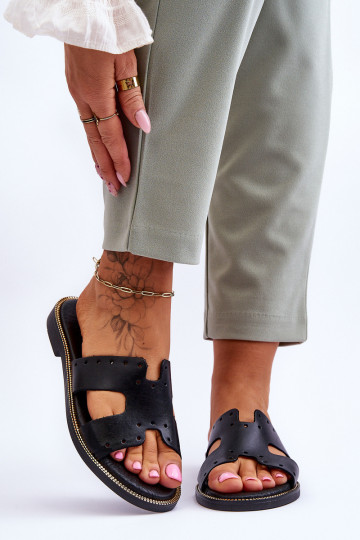 Zazoo 40326 Sieviešu Čības Ar dekoratīviem izgriezumiem melnas krāsas 2